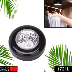 1721L 3 LED CORDLESS STICK TAP WARDROBE TOUCH LIGHT LAMP (1 Pc)