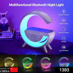 1393 3-in-1 Multi-Function LED Night Lamp with Bluetooth Speaker, Wireless Charging, for Bedroom for Music, Party and Mood Lighting - Perfect Gift for All Occasions