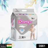0961 Baby Diaper High Absorbent Pant Diapers, Champs Soft and Dry Baby Diaper Pants Xl 54 Pcs (Extra Large , XL54 Pieces)
