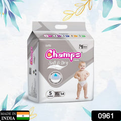 0961 Baby Diaper High Absorbent Pant Diapers, Champs Soft and Dry Baby Diaper Pants Xl 54 Pcs (Extra Large , XL54 Pieces)
