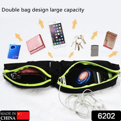 6202 Running Hiking Jogging Walking Reflective Waterproof Waist Bag Compatible Belt Bag DeoDap
