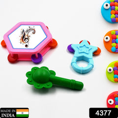 4377 Musical Gallery Khanjari Musical Instrument Toy Baby Play Toy Fun Return Gift for Kids Birthday (3 Pc Set)