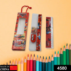 4580 Cartoon Wooden Pencil Set for Kids Boys Return Gifts Birthday Party Space Stationary Set Pencil Eraser Sharpener Combo Kit for Kids Boys