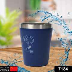 7184 Stainless Steel Drinking Glass for Water, Milk Tea Coffee Lassi Glass Tumbler Premium Blue Glass DeoDap
