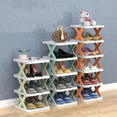 9054A 6 LAYER SHOE RACK DESIGN LIGHTWEIGHT ADJUSTABLE PLASTIC FOLDABLE SHOE CABINET STORAGE PORTABLE FOLDING SPACE SAVING SHOE ORGANIZER HOME AND OFFICE DeoDap