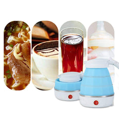 2137 Silicone Foldable Collapsible Electric Water Kettle Camping Boiler DeoDap