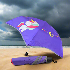 3-Fold Sun Protective Solid Foldable Umbrella (1 Pc)