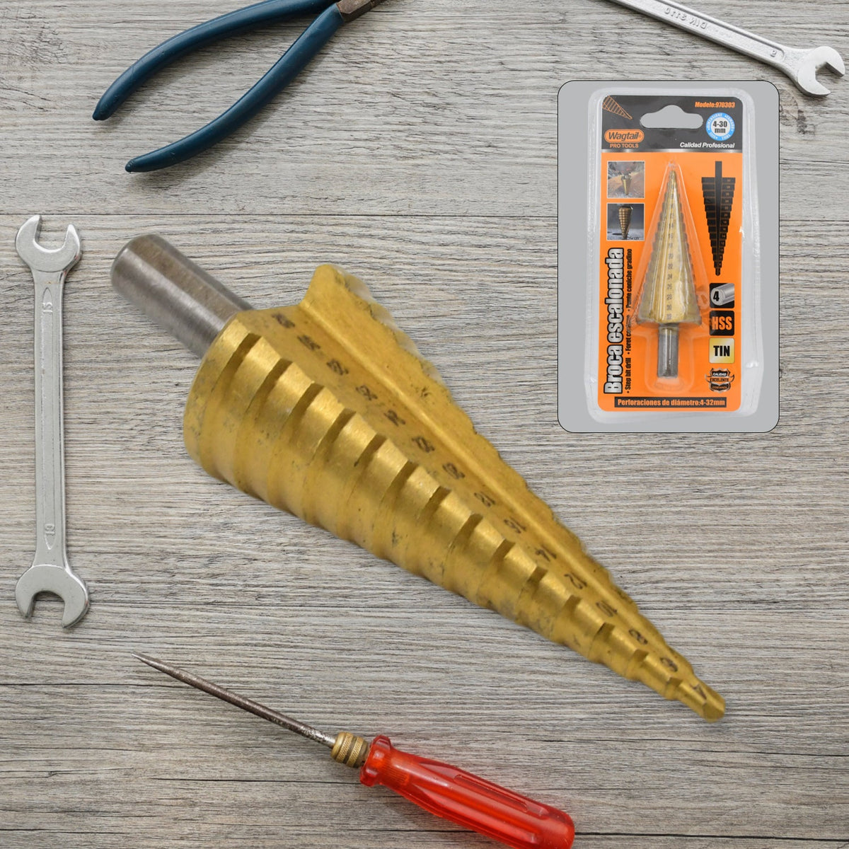 Step Drill Bit For Metal, High-Speed Steel Step Drill Bit (1 Pc / 4-32 MM)
