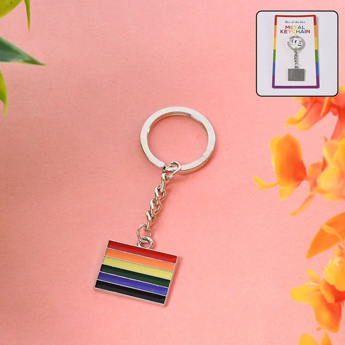 Rainbow Design Metal Keyring Key Chain (1 Pc)