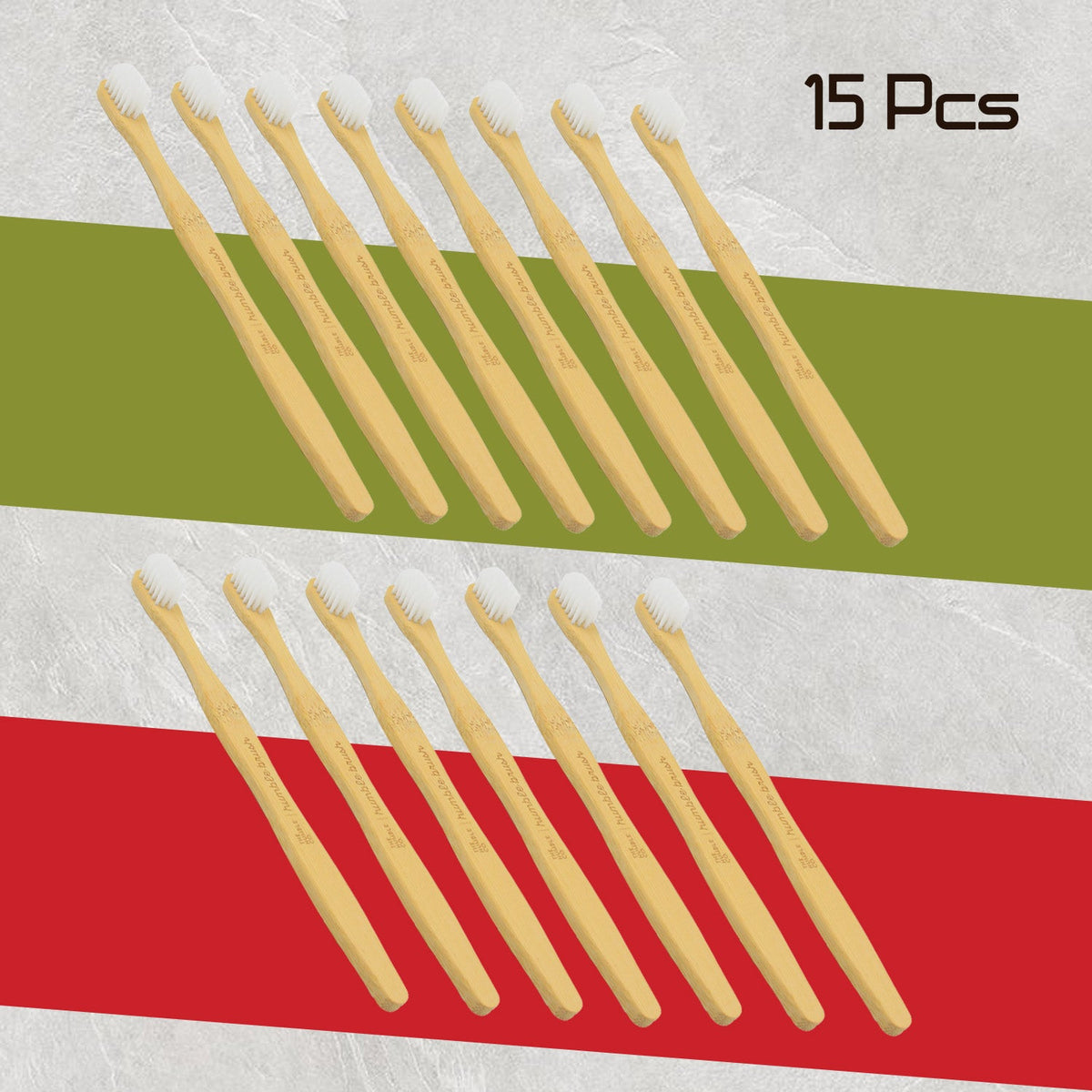 Bamboo Wooden Toothbrush (15 pcs set / With Round Box)