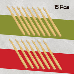 Bamboo Wooden Toothbrush (15 pcs set / With Round Box)