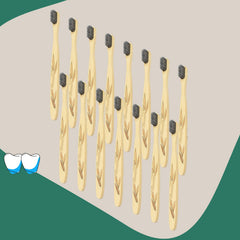 Bamboo Wooden Toothbrush (15 pcs set / With Round Box)