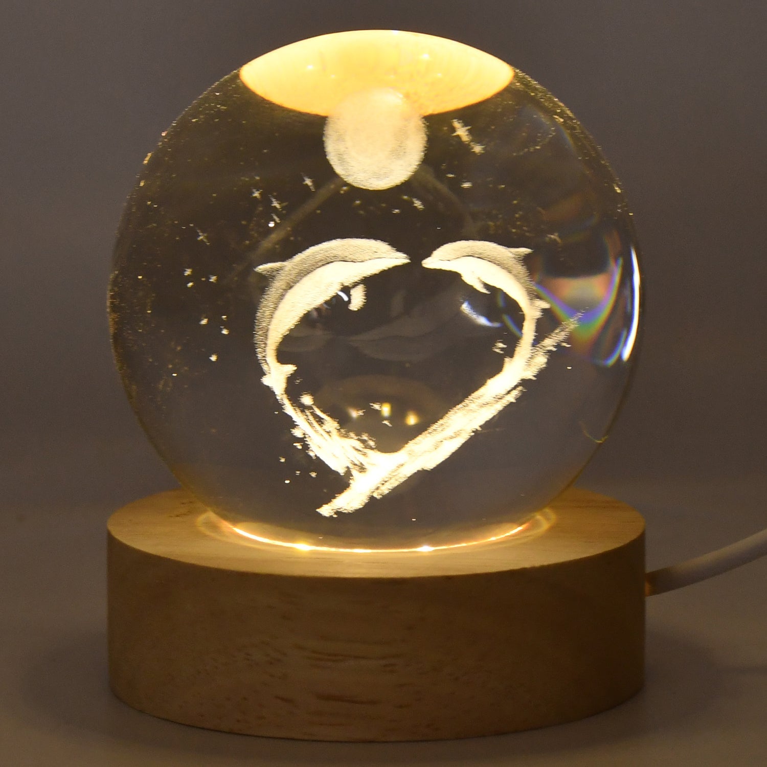 Fish 3D Crystal Ball lamps With Base (1 Pc)