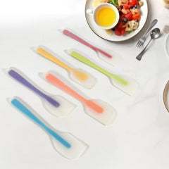 5684 Multipurpose Silicone Spoon, Silicone Basting Spoon Non-Stick Kitchen Utensils Household Gadgets Heat-Resistant Non Stick Spoons Kitchen Cookware Items For Cooking and Baking (6 Pcs Set / 28 Cm)
