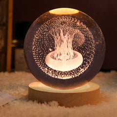 Mushroom 3D Crystal Ball lamps With Base (1 Pc)