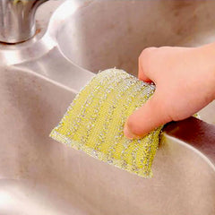 Kitchen Cleaning Tool Set Microfiber Kitchen Utensils High Performance Scouring Sponge Set Dish Sponge, Stainless Steel Scouring Pad (6 Pcs Set)