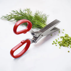 Multifunction Vegetable Stainless Steel Herbs Scissor with 5 Blades (1 Pc / Big)