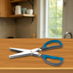 Multifunction Vegetable Stainless Steel Herbs Scissor with 5 Blades (1 Pc)