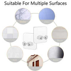 17777 Transparent Self Adhesive Hook Seamless Drill Free Removable Wall Mounted Hanger As Toothbrush Holder Power Plug Socket Holder Waterproof and Oil Proof (1 Pc)