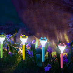 9138 Street Light Solar Flowers Lights Road Light Flower Landscape Light Decorative Yard Lights Solar Lights Garden Stake Flower Lights Solar Landscape Light in Outdoor Spotlight (2 Pc )