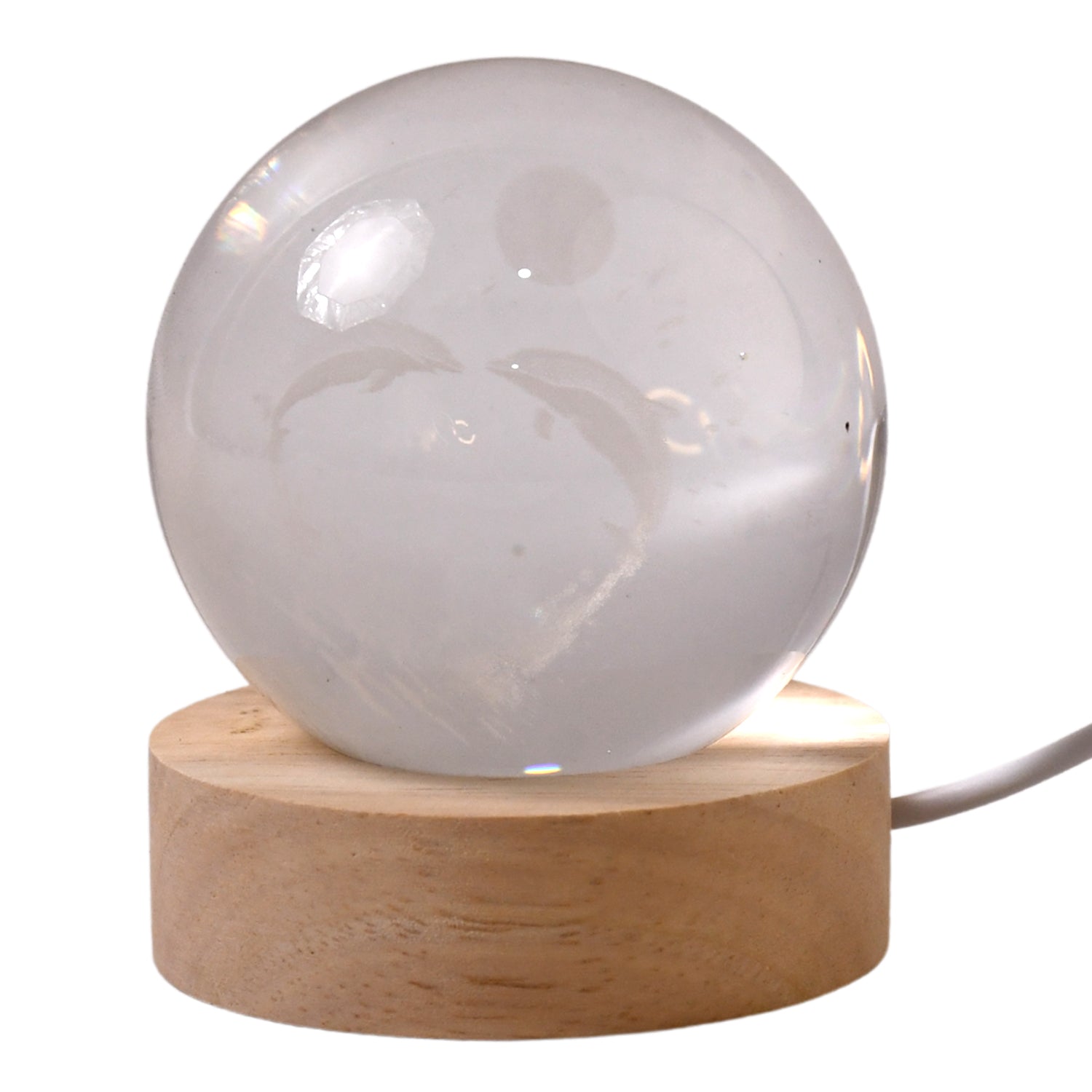 Fish 3D Crystal Ball lamps With Base (1 Pc)