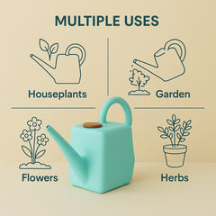 2 Litre Heavy-Duty Plastic Gardening Watering Can with Long Spout & Ergonomic Handle