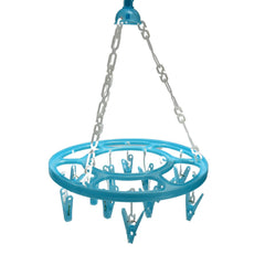 17902 Clothespin Rack Laundry Drying Rack, Clothes Hangers with 12 Clips, Clip Hanger Drip Hanger for Drying Underwear, Baby Clothes, Socks, Bras, Towel, Cloth Diapers, Gloves