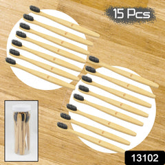 Bamboo Wooden Toothbrush (15 pcs set / With Round Box)