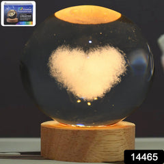 Heart 3D Crystal Ball lamps With Base (1 Pc)