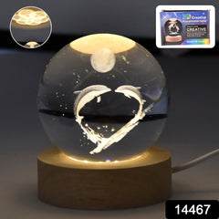 Fish 3D Crystal Ball lamps With Base (1 Pc)