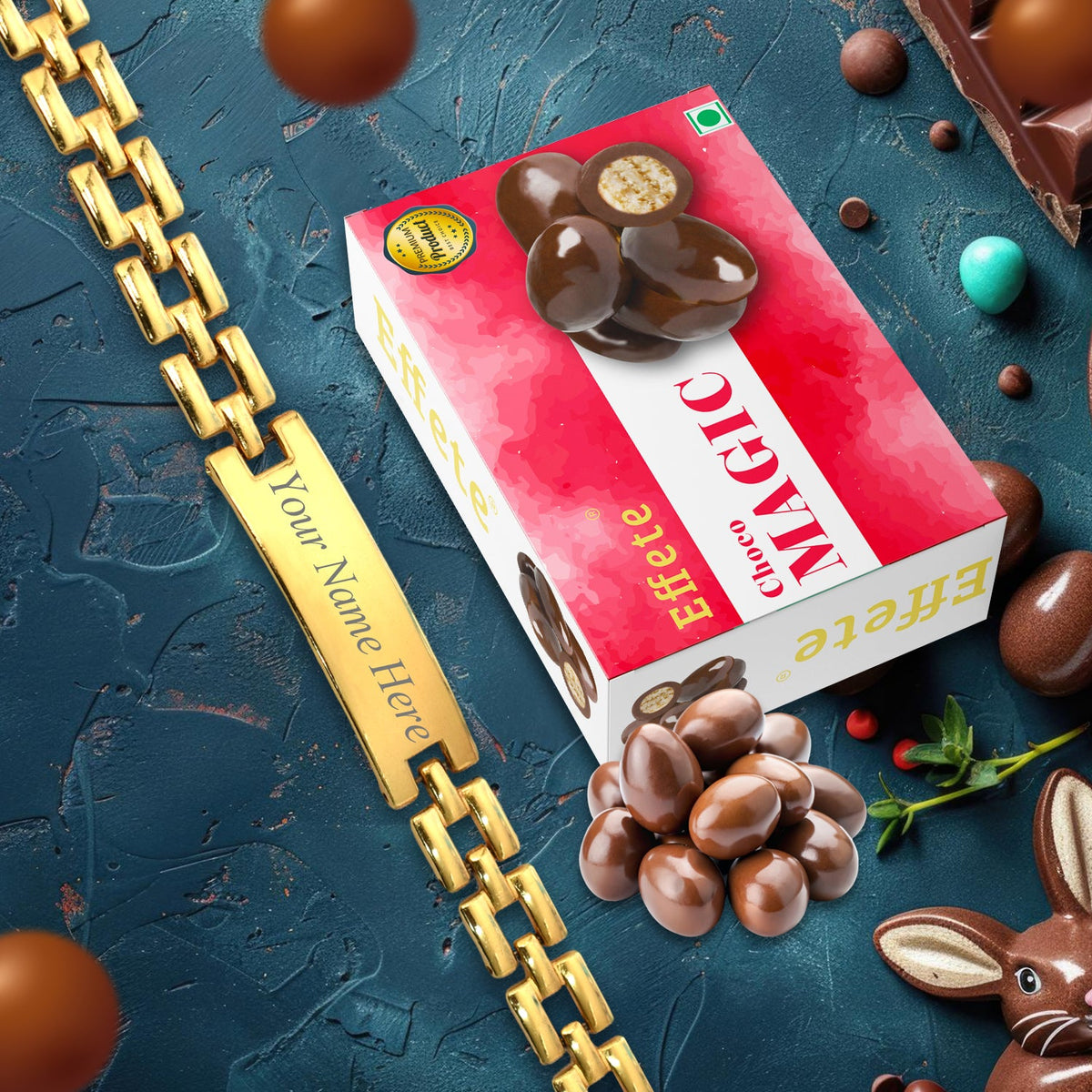 Customized Bracelet & Delicious Chocolate Combo Special For Gift