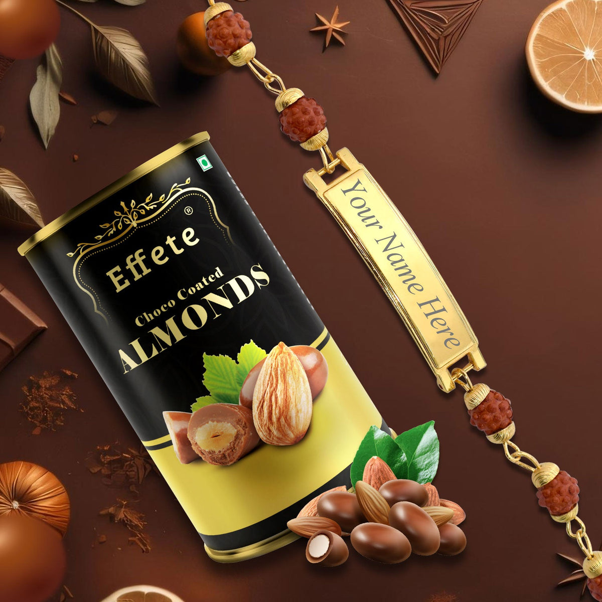 Elegant Duo Personalized Bracelet & Gourmet Chocolate Gift Combo