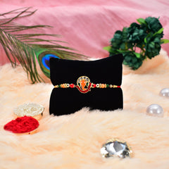 Ganesh With Diamond And Beads With Square Pooja Thali Set ,Silver Color Pooja Coin, Roli Chawal & Greeting Card