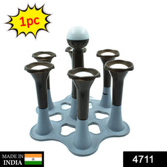 Glass stand for fridge top or dining use.