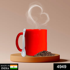 4949 Coffee Mug With Spoon Ceramic Mugs to Gift your Best Friend Tea Mugs Coffee Mugs Microwave Safe. (Mix Colors)