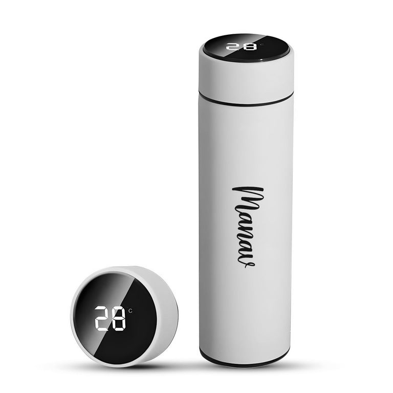 0726 Customized/Personalized Stainless Steel Smart Water Bottle with Smart LCD Temperature Touch Screen | Gifting Custom Name Water Bottle | Gifts for Boyfriend/Girlfriend/Employee | 500ML
