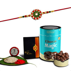 Rakhi For Brother Set Of 1 with Silver Color Pooja Coin (K1_553_CM)