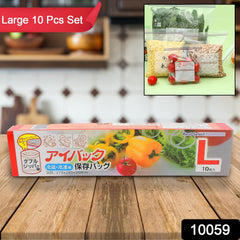 Large Food Seal Bag | Transparent Fresh Food Bags (10 Pcs Set)