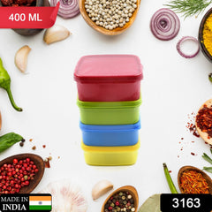 3163 Reusable Airtight Food Storage Plastic Container Set Kitchen, Jar, Fridge Storage Containers (4 Pc Set)