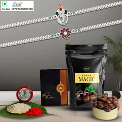 silver rakhi combo  gift