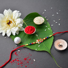 Rakhi For Brother With Choco Magic (Pouch) With Pooja Coin & Greeting Card, Rakhi With Gift, Rakhi Combo, Rakhi For Brother And Bhabhi, Rakhi Gift For Brother, Rakhi For Brother With Chocolate, Rakhi Set Of 1 (K1_556_SM)