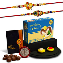 Rakhi (K2_317+319_BS32) & Chocolate Butter Scotch 32gm, Rakhi & Chocolate for brother, Rakhi with chocolate, rakhi with gift, Rakhi Combo, Set of 2 Rakhi, Chocolate