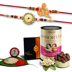 Rakhi (K2_264+355_CRM96) & Chocolate Emperor (CRM) | Rakhi Combo with card and chocolate | chocolates gift | Rakhi & Chocolate for brother | rakhi with gift | Set of 2 Rakhi