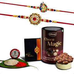Floral Design Rakhi For Brother | Mor Rakhi | Peacock Rakhi | Royal Peacock Rakhi (K2_12+13_CM)