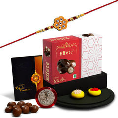 Rakhi (K1_531_EM32) & Chocolate Magic 32gm| Rakhi for brother with gift | handmade rakhi |rakhi combo for brother | stylish rakhi for brother | Set of 1 Rakhi |