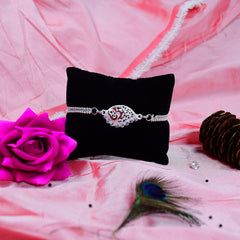 Rakhi for Brother Set of 1 with Dish, Silver Coin & Greeting Card, Rakhi for Brother and Bhabhi, Rakhi with Gift for Brother, Rakhi for Kids, Rakhi Set, Rakhi Combo (K1_A63_AA3)