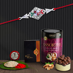 Rakhi (K1_A42_AS) & Assorted Chocolate Dryfruits 96gm| Rakhi for brother with gift | Rakhi with chocolate |rakhi combo for brother | Set of 1 Rakhi | Chocolate|