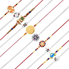 Fancy Traditional Rakhi Combo Set for Bro/Brother/Bhaiya/Bhai/Kids/Bhabhi Rakshabandan - (Pack of 12)
