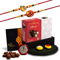 Rakhi (K2_277+282_EM32) & Chocolate Magic 32gm | Rakhi Combo with card and chocolate | chocolates gift | Rakhi & Chocolate for brother | rakhi with gift | Set of 2 Rakhi