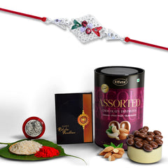 Rakhi (K1_A42_AS) & Assorted Chocolate Dryfruits 96gm| Rakhi for brother with gift | Rakhi with chocolate |rakhi combo for brother | Set of 1 Rakhi | Chocolate|